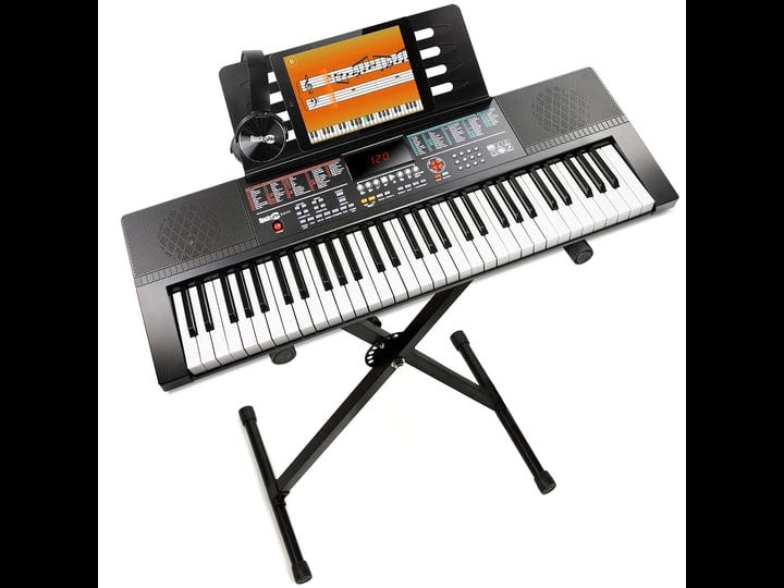 rockjam-61-key-keyboard-piano-kit-with-keyboard-stand-sheet-music-stand-piano-note-stickers-lessons-1