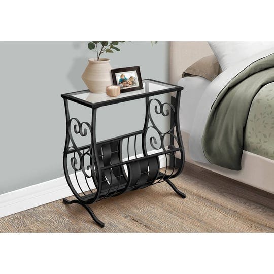 monarch-specialties-metal-magazine-table-with-tempered-glass-satin-black-1