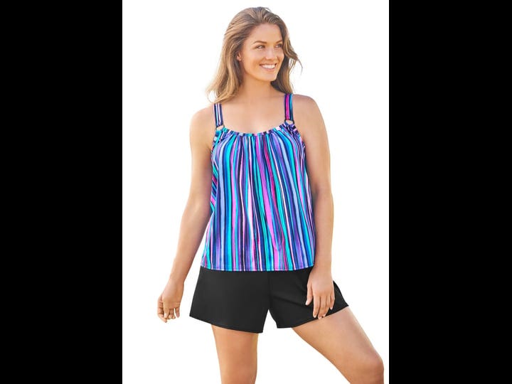 swim-365-womens-plus-size-tank-overlay-swim-romper-30-multi-watercolor-stripe-1