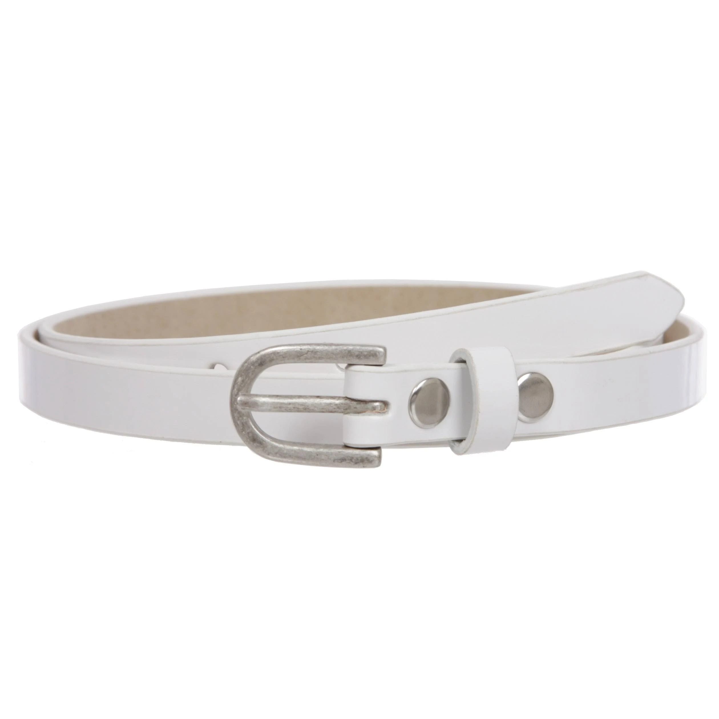 Comfortable White Patent Leatherette Belt for Women (Medium) | Image
