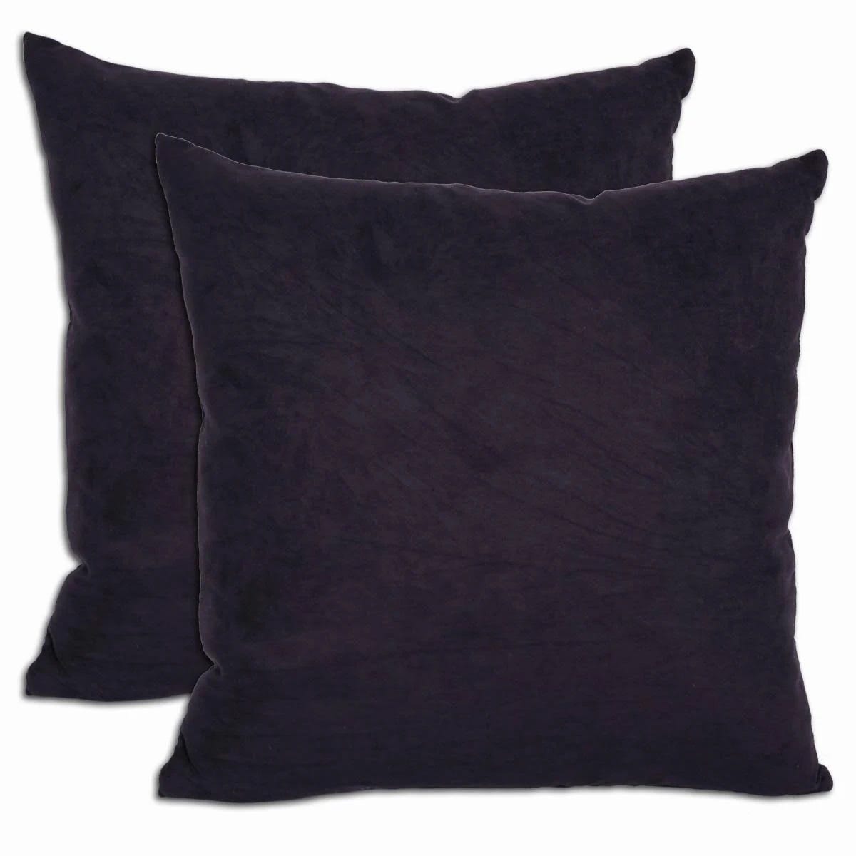 Luxury Black MicroSuede Feather and Down Throw Pillows Set | Image