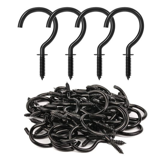 relbro-50-pcs-screw-hooks-1-1-4-inch-black-cup-hooks-screw-in-mug-hooks-metal-heavy-duty-screw-wood--1