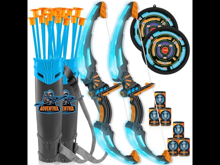 joyin-2-pack-graviton-bow-and-arrow-archery-toy-set-for-kids-light-up-archery-play-set-with-2-lumino-1