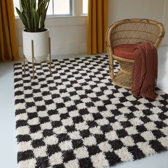 balta-rugs-oslo-checkered-shag-rug-black-5-3-x-7-1