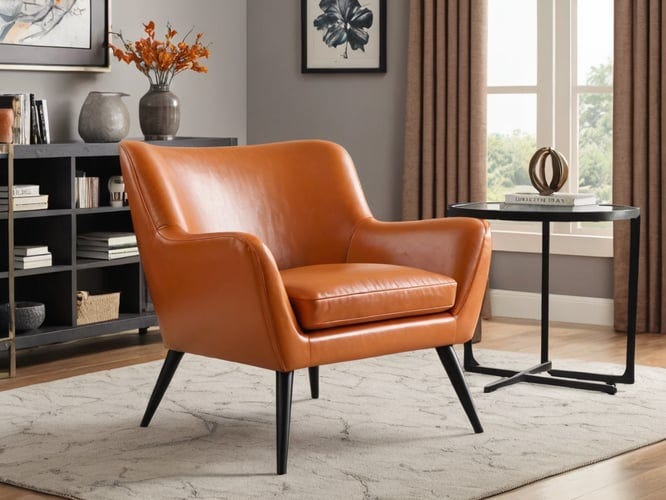 Faux-Leather-Orange-Accent-Chairs-1