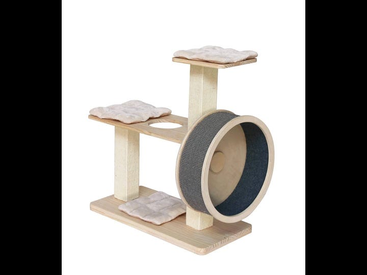 penn-plax-spin-kitty-cat-tree-with-built-in-wheel-2-tiers-with-20-diameter-wheel-1