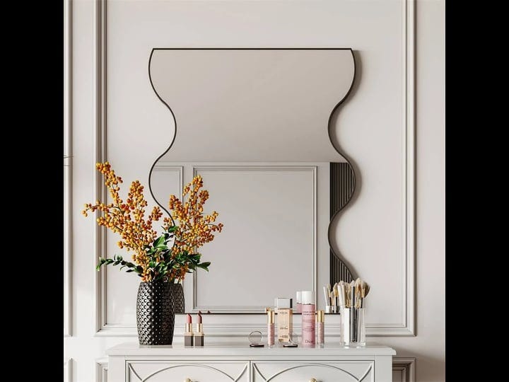 black-rectangular-wall-mirror-with-2-wavy-sides-metal-framed-1