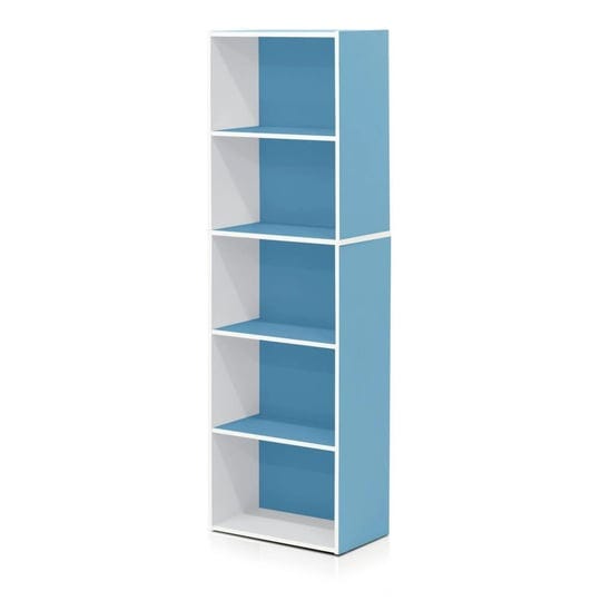 furinno-11055-5-tier-reversible-color-open-shelf-bookcase-white-light-blue-1