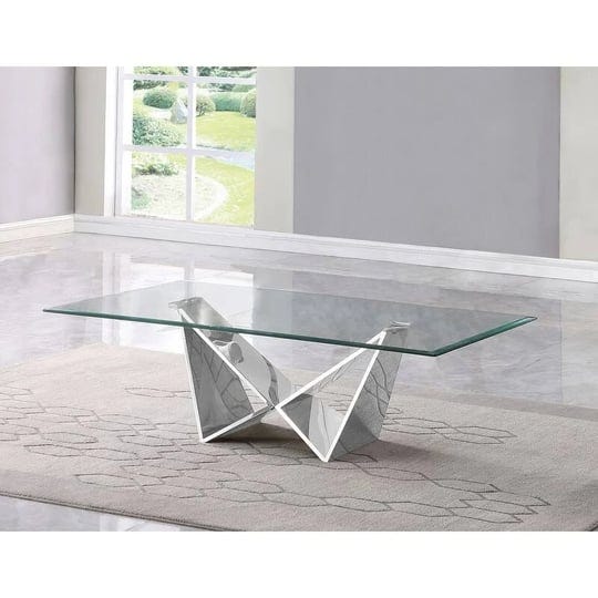 best-quality-furniture-2-piece-glass-stainless-steel-coffee-table-set-in-clear-1