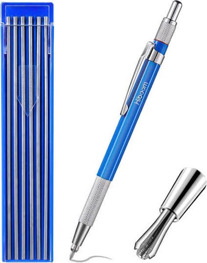 hiboom-silver-streak-welders-pencil-with-refills-mechanical-pencils-metal-marker-with-built-in-sharp-1