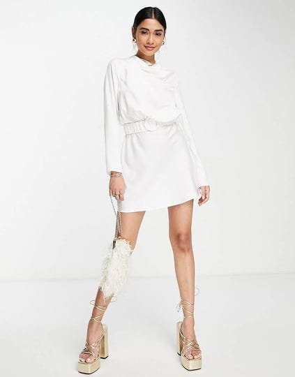 asos-design-drape-high-neck-satin-long-sleeve-mini-dress-with-scrunchie-belt-detail-white-1