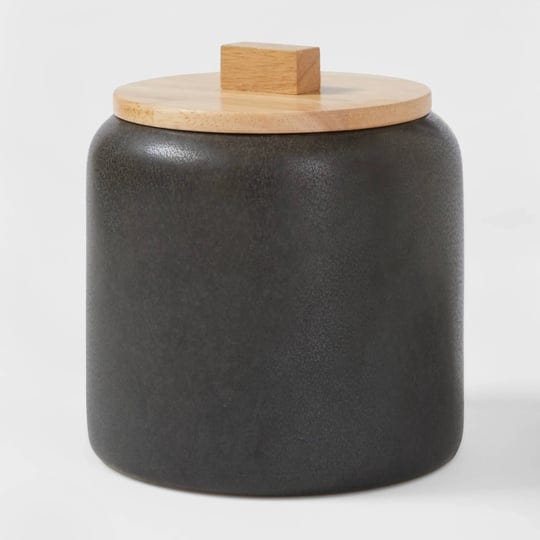 medium-stoneware-tilley-food-storage-canister-with-wood-lid-black-project-62-1