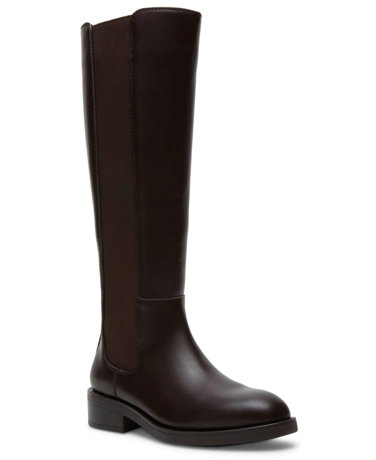 Comfortable Dark Brown Platform Boots with Side Zipper Closure | Image