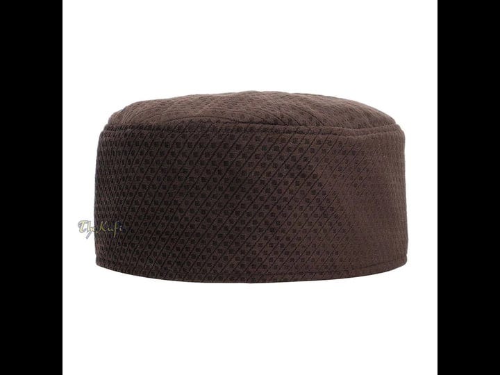 dark-brown-smooth-velvet-semi-rigid-kufi-hat-turkish-takke-prayer-cap-1