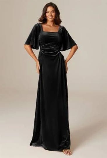 aw-bridal-a-line-floor-length-square-neckline-velvet-long-bridesmaid-dresses-black-size-18-1