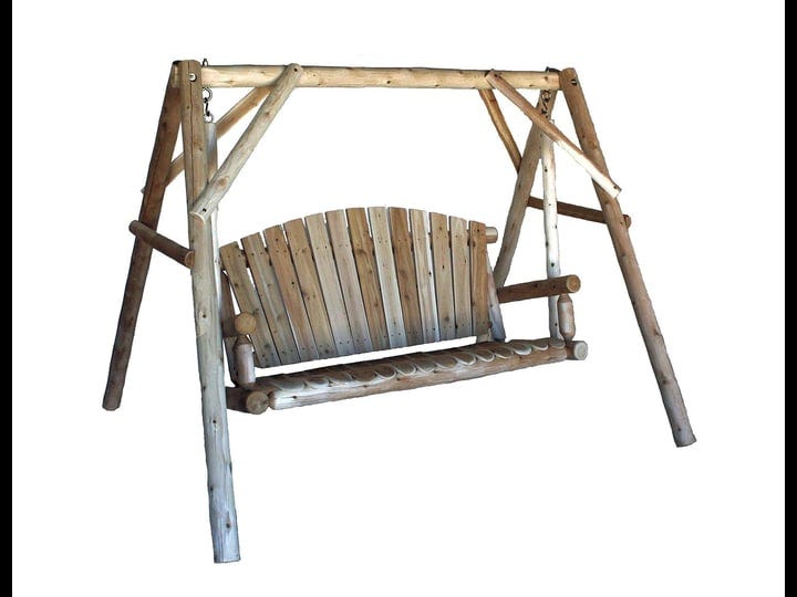outdoor-lakeland-mills-white-cedar-log-porch-swing-and-stand-set-cfu28-1