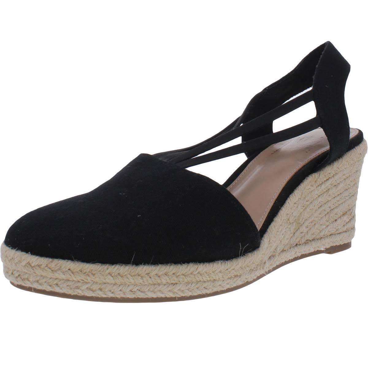 Chic Black Espadrilles with Elevated Platform Wedge | Image