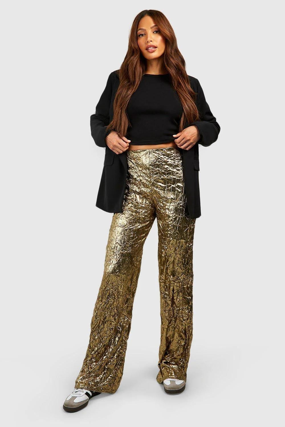 Tall Metallic Straight Leg Pants for Women | Image