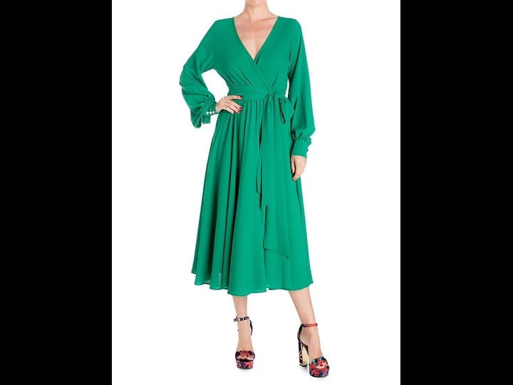 meghan-la-womens-venus-belted-wrap-midi-dress-emerald-size-xxl-1