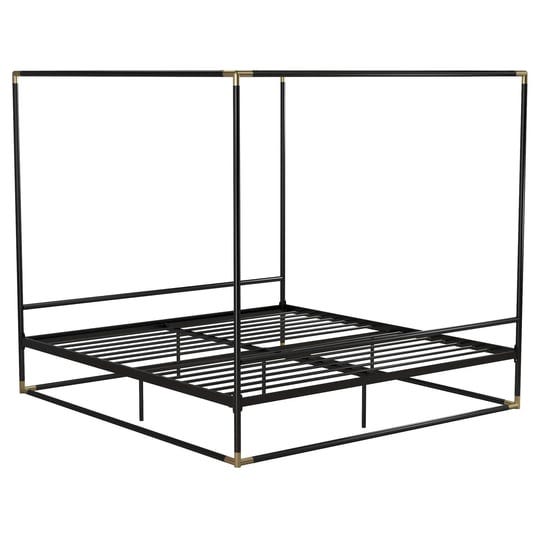 cosmoliving-celeste-canopy-metal-bed-king-size-frame-black-gold-1