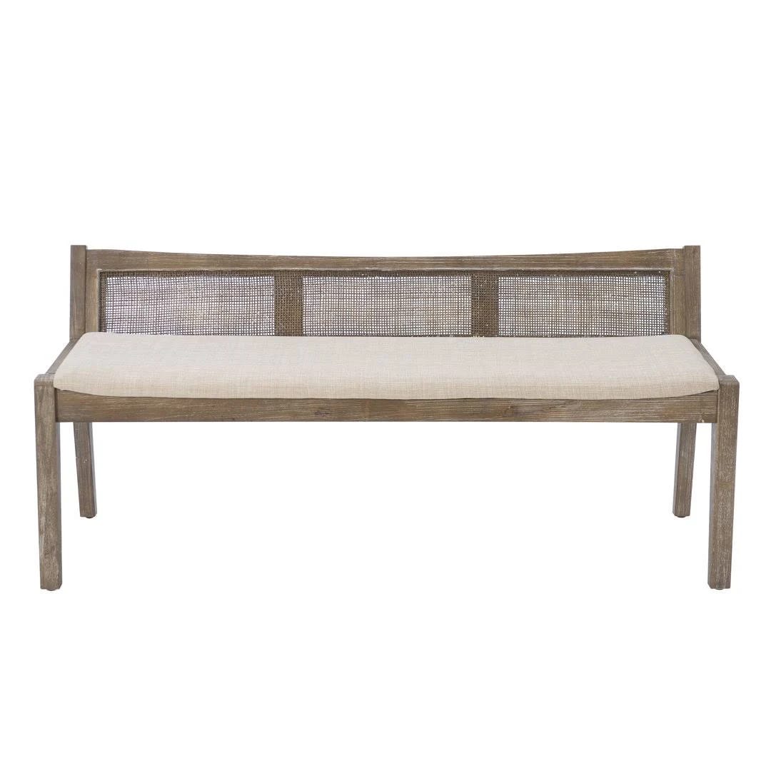 Stylish Brown Rattan Cane Bench for Home | Image