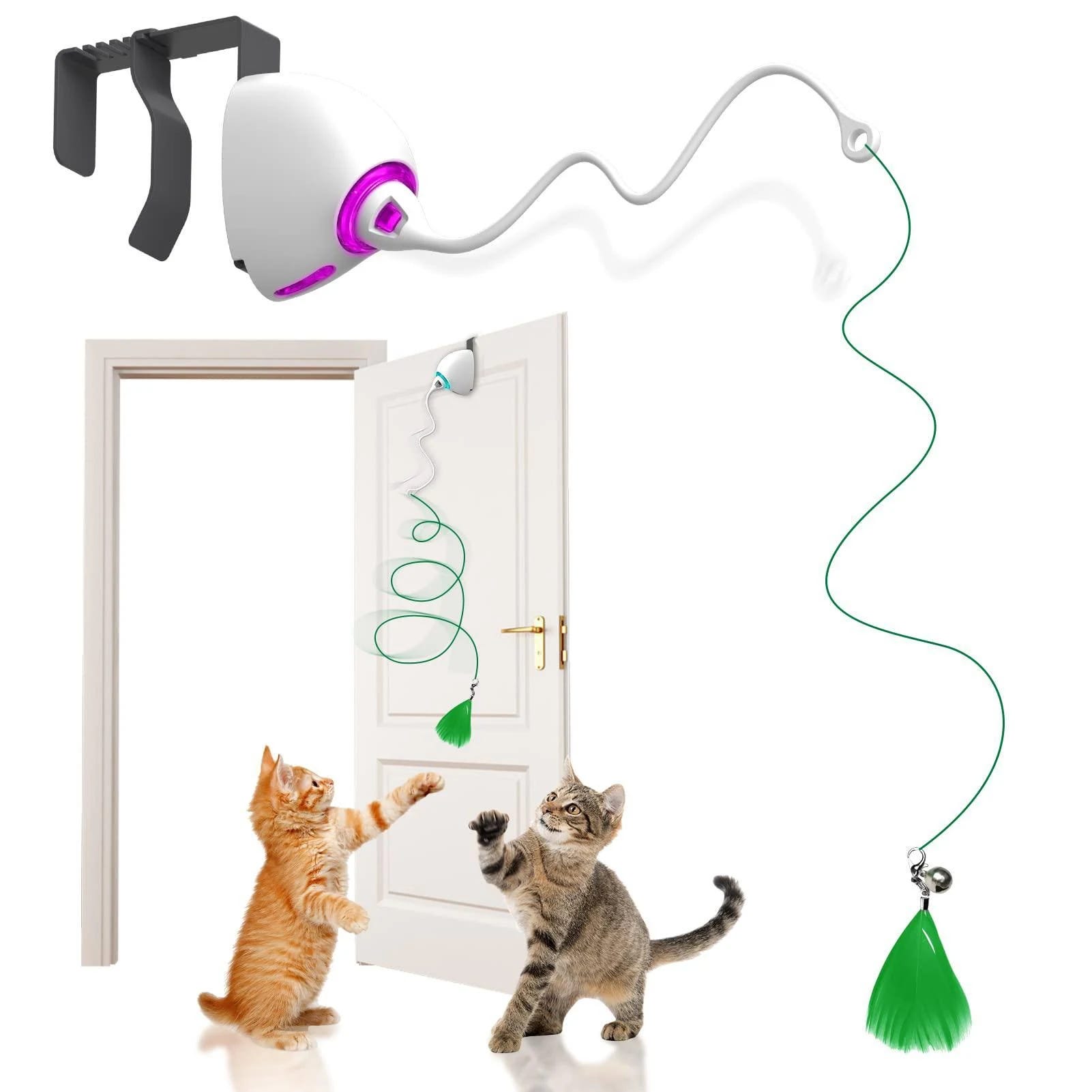 Interactive Hanging Cat Feather Toy | Image