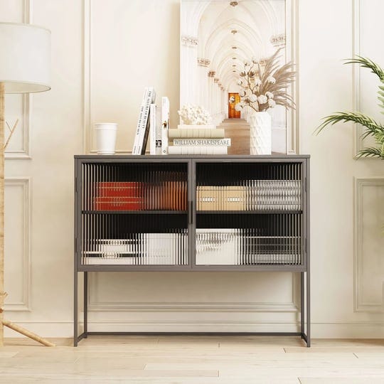 retro-style-glass-sideboard-storage-cabinet-simple-modern-console-table-with-detachable-shelves-grey-1