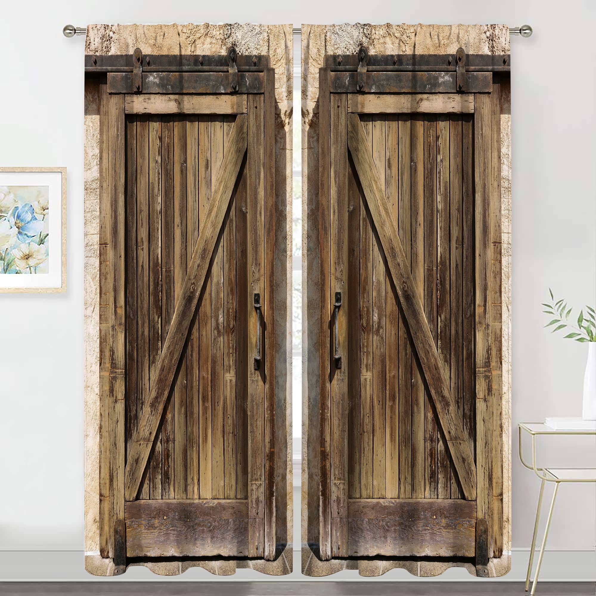 Rustic Barn Door Window Curtains | Image