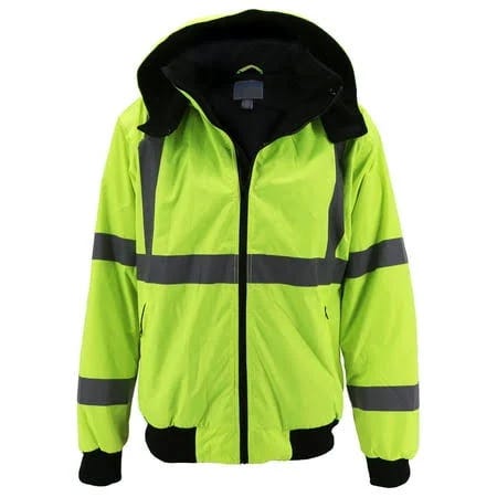 Neon Yellow ANSI Class 3 Reflective Safety Jacket | Image