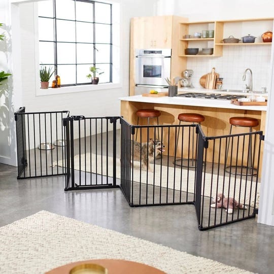 frisco-steel-8-panel-configurable-dog-gate-playpen-30-in-black-1