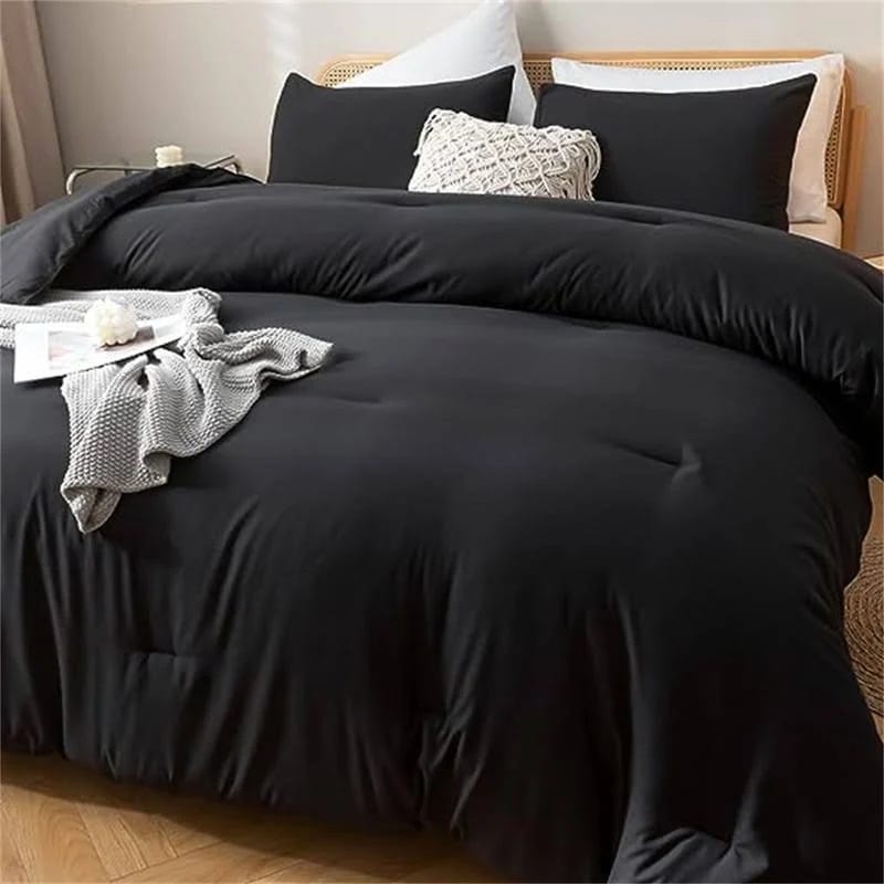 Elegant Black Comforter Set for California King Bed | Image