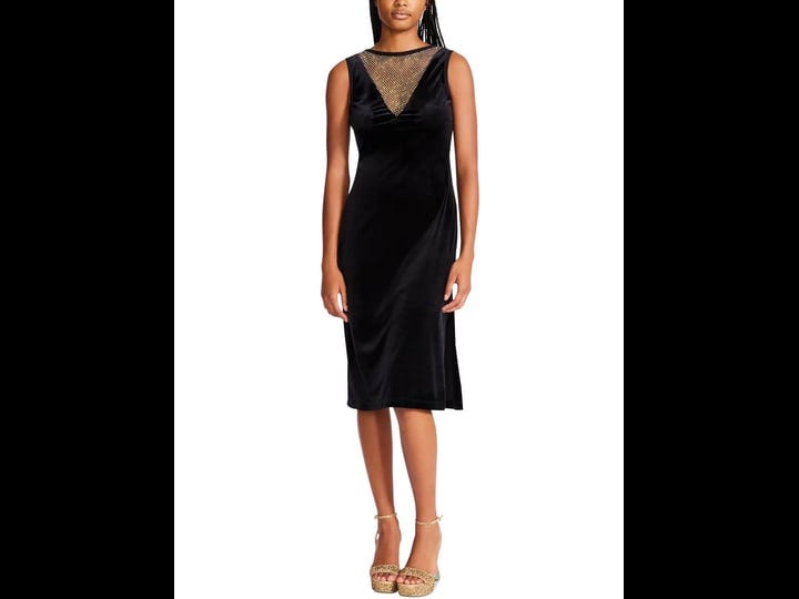 betsey-johnson-womens-velvet-midi-bodycon-dress-black-xs-1