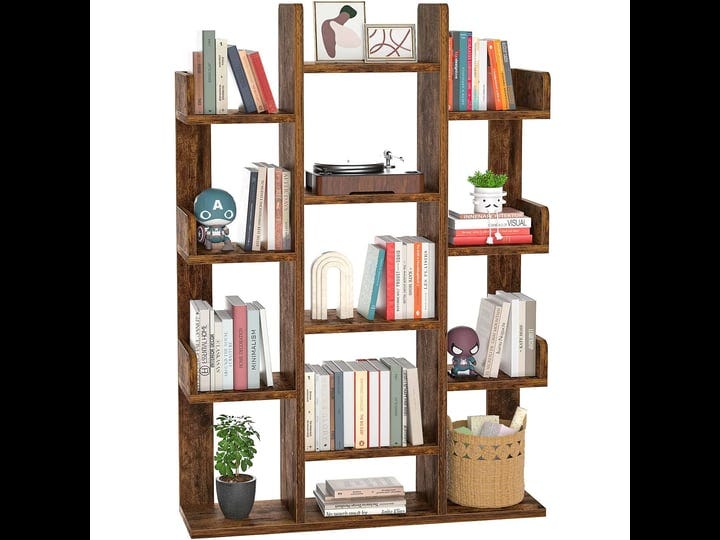 aheaplus-bookshelf-tree-shaped-bookcase-storage-shelf-with-13-compartments-books-organizer-display-c-1