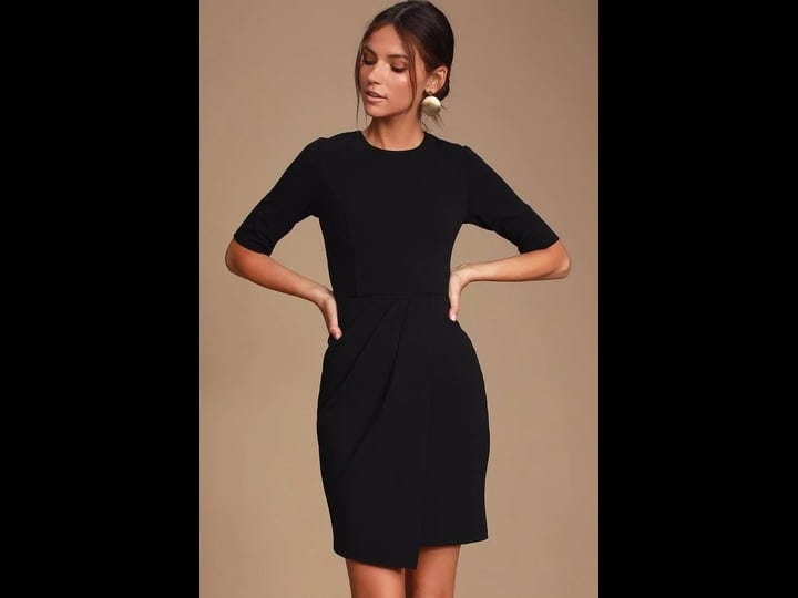 lulus-westwood-black-half-sleeve-sheath-dress-size-small-100-polyester-1