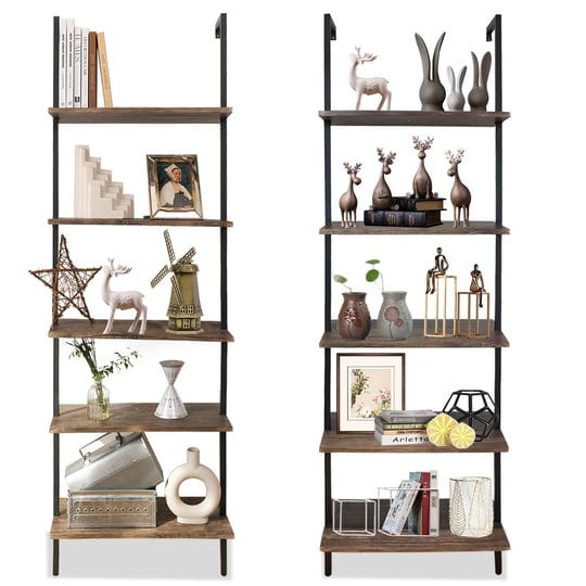 aboxoo-ladder-shelf-open-bookshelf-5-tier-wall-mounted-wood-bookcase-rack-open-back-industrial-moder-1