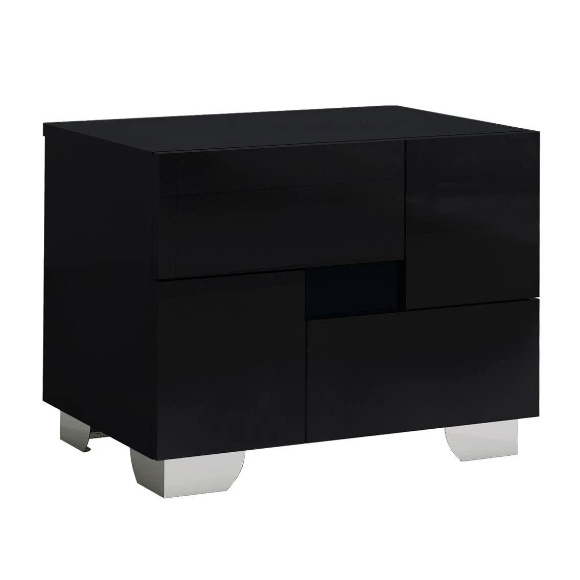 Aria Contemporary White 2-Drawer Nightstand: Perfect for Black & White Decor | Image