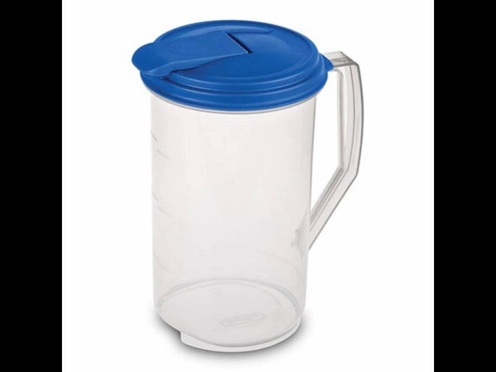 sterilite-round-pitcher-clear-with-blue-lid-2-qt-1