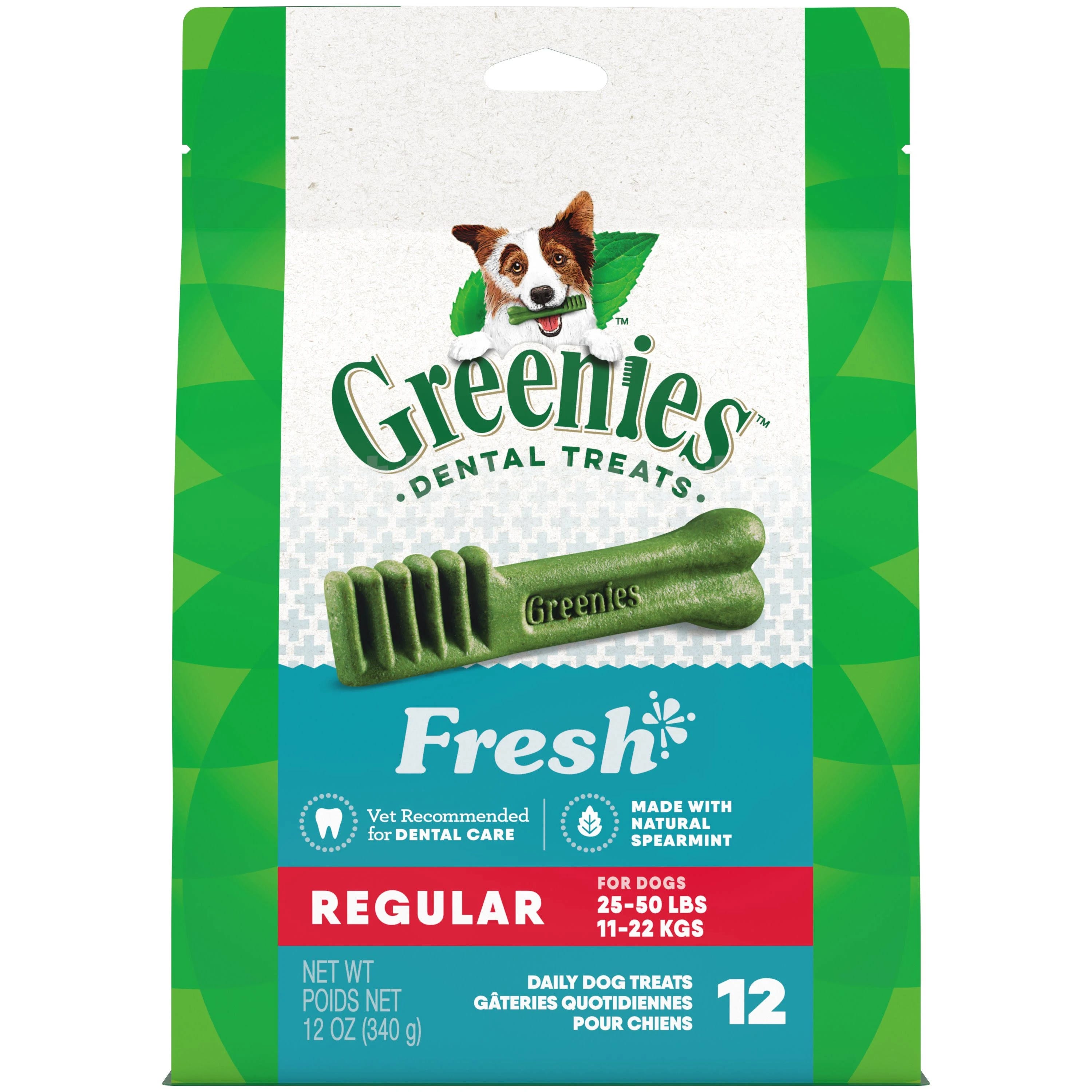 Greenies Dental Treats for Dogs: Fresh, Regular, 12 oz Pack | Image