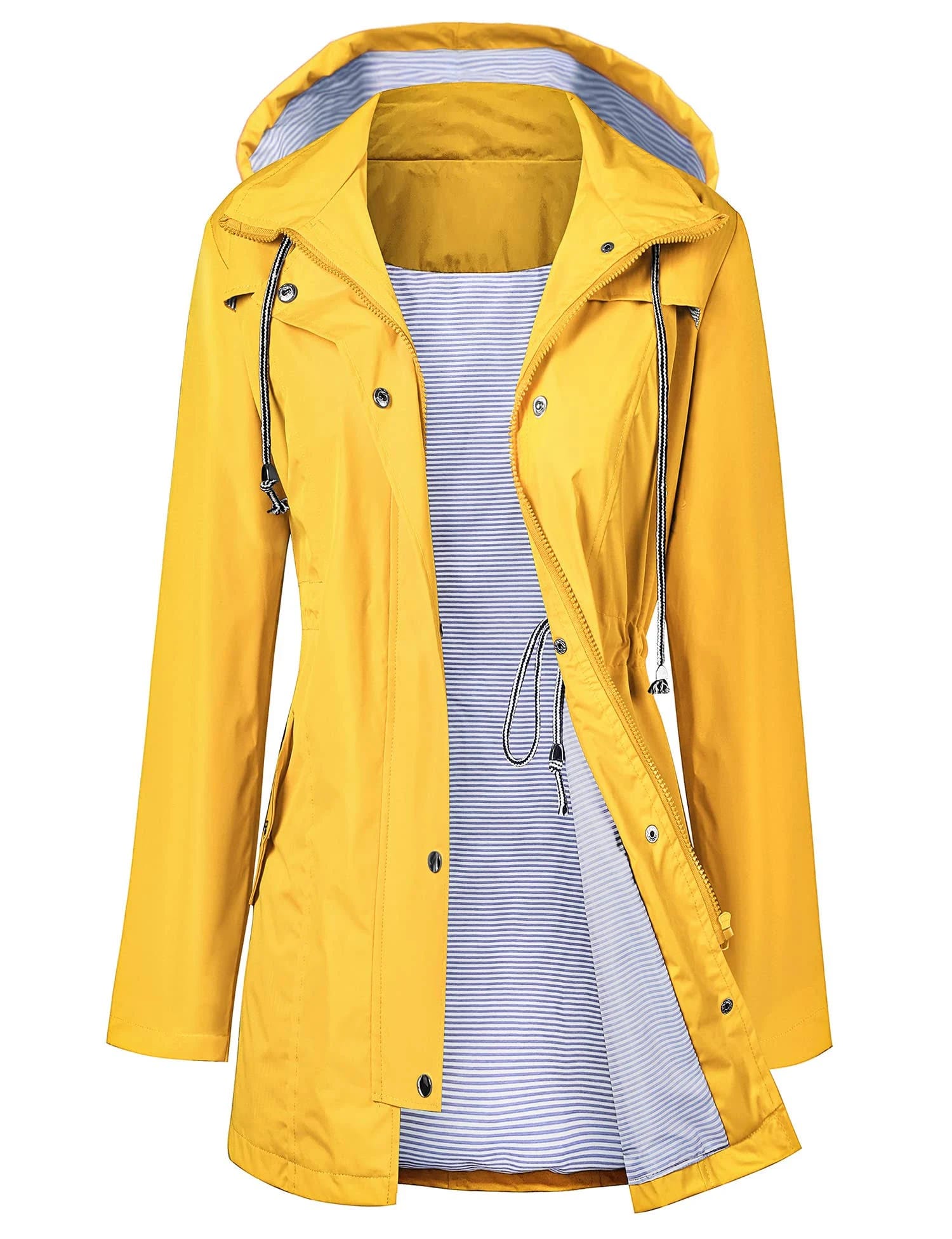 Lightweight and Breathable Yellow Women's Rain Jacket | Image