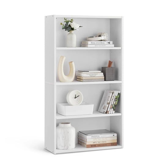 vasagle-bookshelf-4-tier-open-bookcase-with-adjustable-storage-shelves-floor-standing-unit-white-1