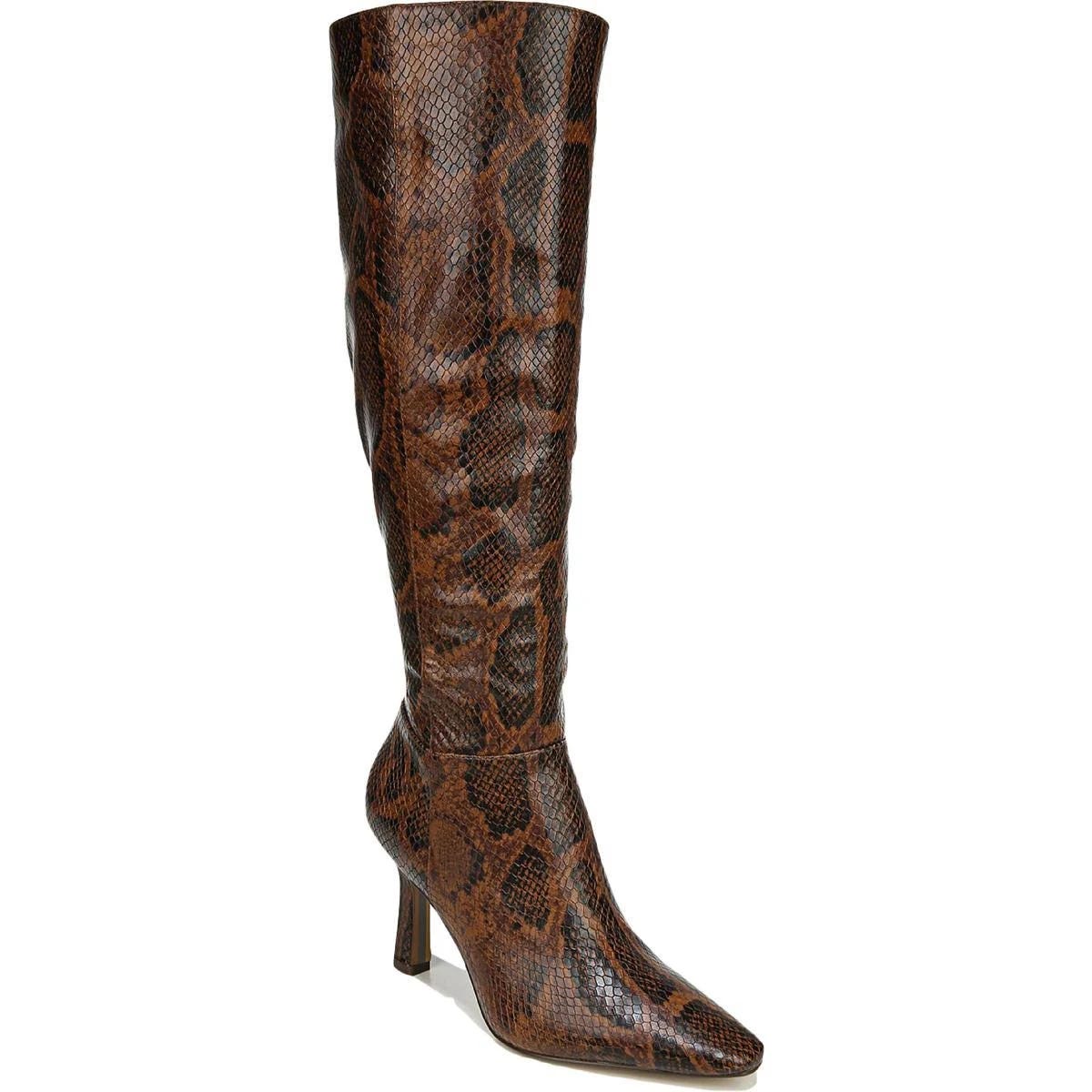 Fashionable Snakeskin Embossed Knee-High Boots | Image