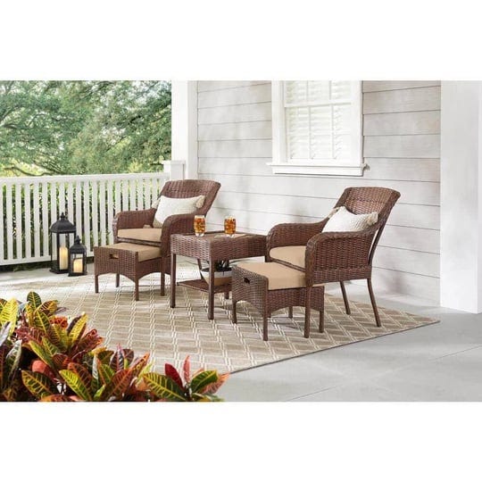 hampton-bay-cambridge-5-piece-brown-wicker-outdoor-patio-conversation-seating-set-with-sunbrella-bei-1