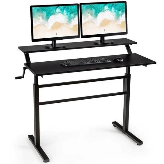 standing-desk-crank-adjustable-sit-to-stand-workstation-black-1