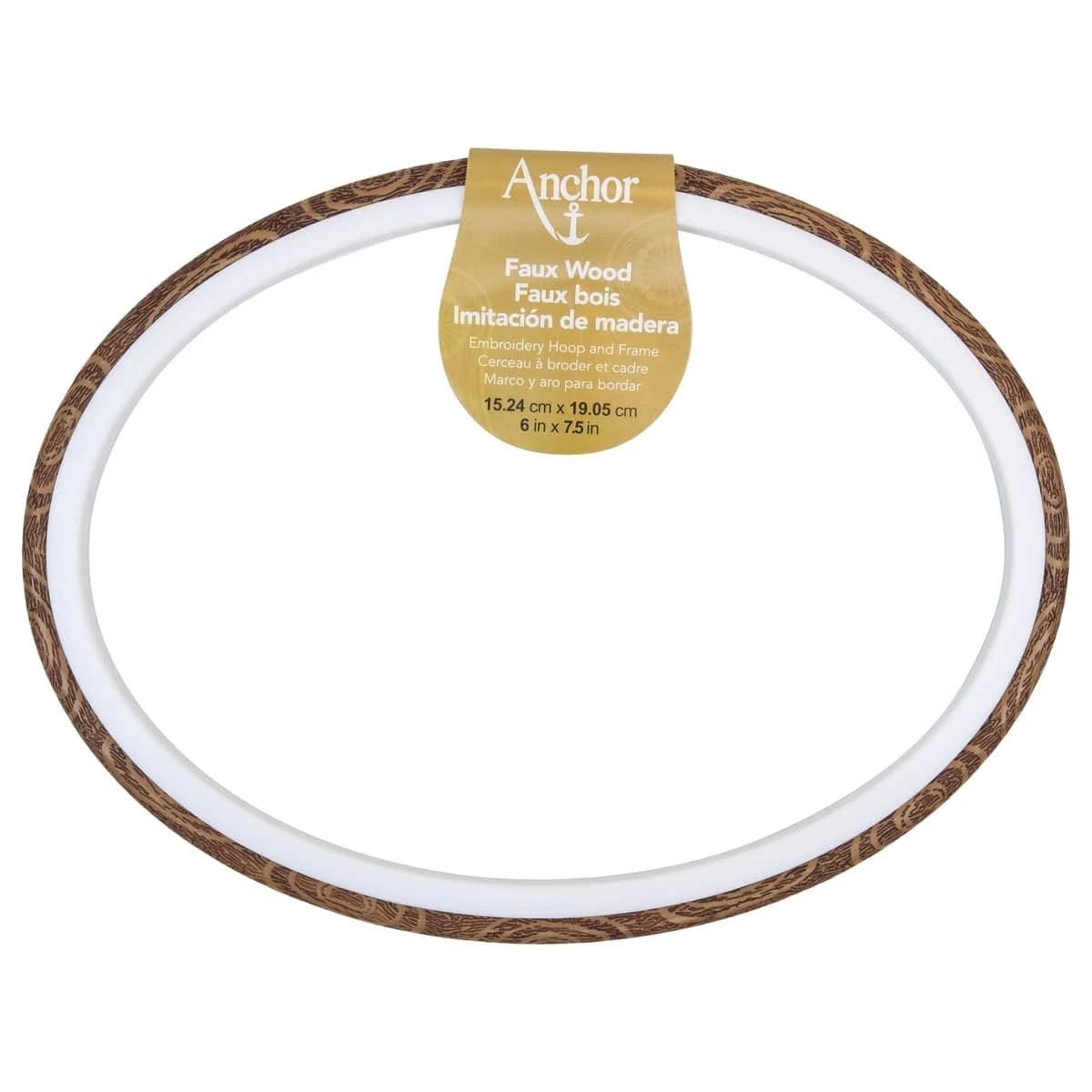 Anchor Faux Wood Oval Embroidery Hoop | Image