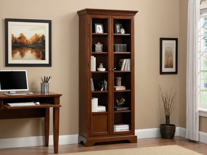 Narrow-Bookcase-With-Doors-3