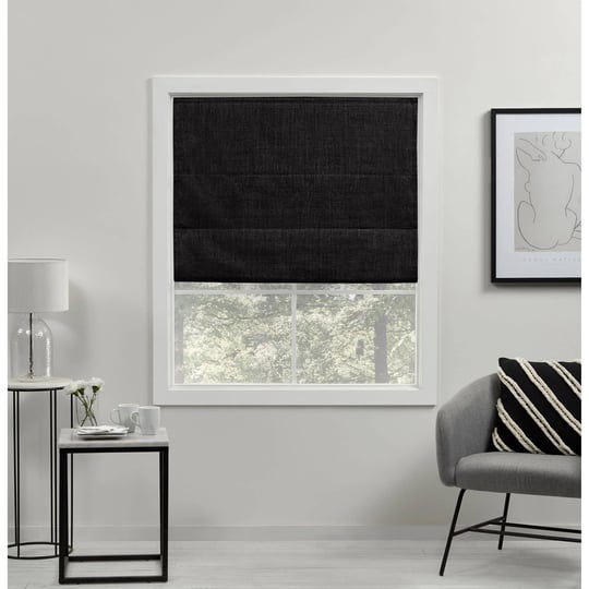 exclusive-home-acadia-100-blackout-polyester-roman-shade-27x64-black-1