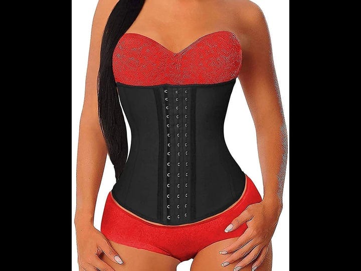 womens-under-bust-latex-exercise-belt-training-corset-hourglass-shapewear-black-m-1