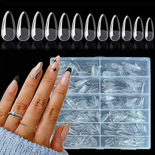 hnapa-600pcs-almond-nail-tips-clear-full-cover-medium-length-short-almond-fake-nails-acrylic-gel-x-n-1