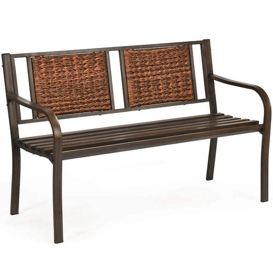 giantex-patio-garden-bench-heavy-duty-ergonomic-loveseat-w-powder-coated-steel-frame-1