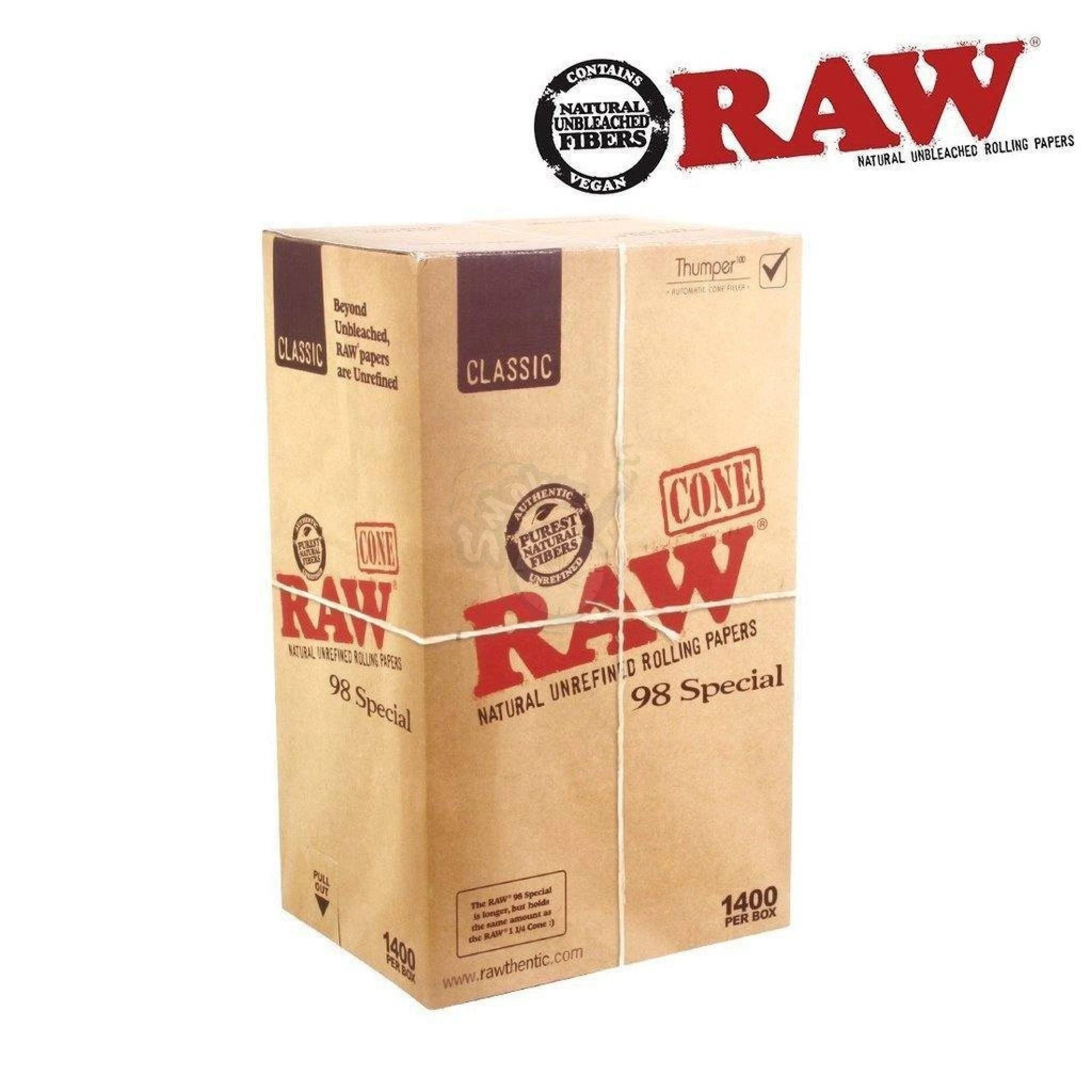 Bulk RAW Classic 98mm Special Cones for Smooth Rolling | Image